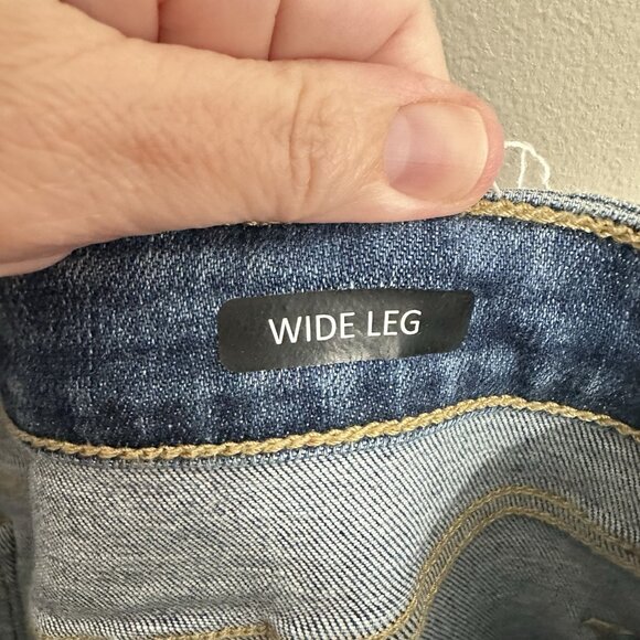 NEW JUDY BLUE CELESTE jeans high rise wide leg distressed crop blue denim 11/30 - Picture 8 of 8